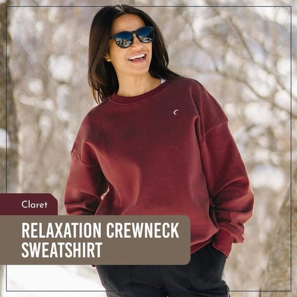 Zyia Claret Relaxation Crewneck Sweatshirt - Picture 3 of 7